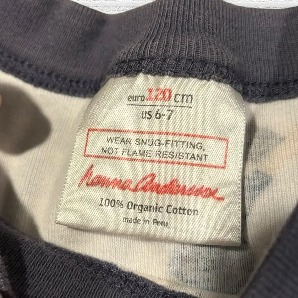 Hanna Andersson 6-7 Footabll Rugby Pajama Top